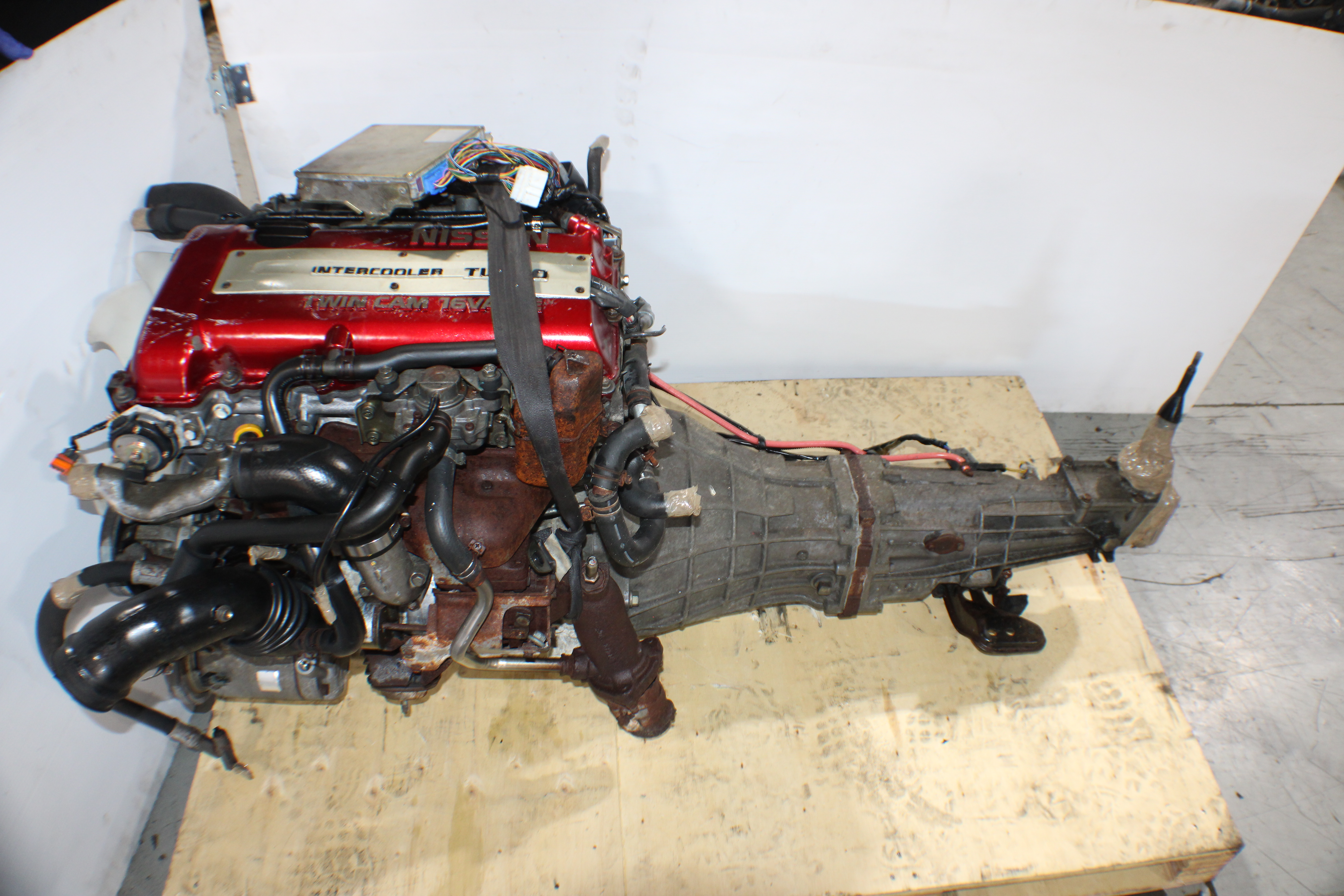 JDM Nissan Silvia S13 SR20DET Engine 2.0L Turbo 5 Speed RWD Trans 180SX 240SX SR20DET RED TOP WIRING ECU